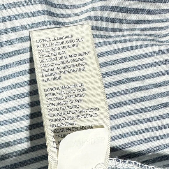 Rafaella Weekend Button Down Shirt XL Blue White Stripe Stretch Cotton Top - Picture 5 of 7